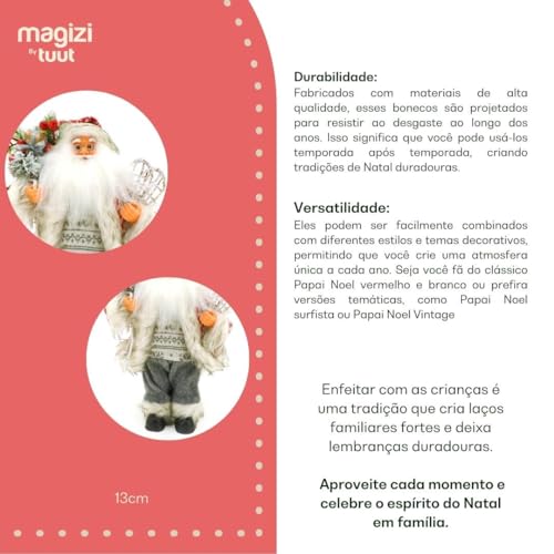 Magizi by Tuut, Decoração de Natal, Papai Noel, 30cm
