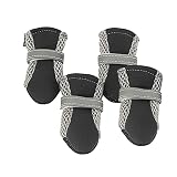 hionre 4Pcs Dog Shoes Magic Sticker Closure Breathable Fabric Non-Slip Puppy Boots Outdoor for Small
