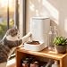 WYFCR Automatischer Katzenwelpenfütterer, Intelligenter Haustierfütterer für kleine Tiere, Nimmt Eine Fläche von 0,045 Quadratmetern EIN, Abnehmbares Design, Leicht zu Reinigen - 3.8 L, Weiß