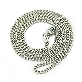 Milisten Collar de Hip Hop para Hombre, Cadena Cubana Fina de Acero Inoxidable, Chapado en Plata, Diseño Vaciado, Joyería de Moda Resistente para Uso Diario y Eventos