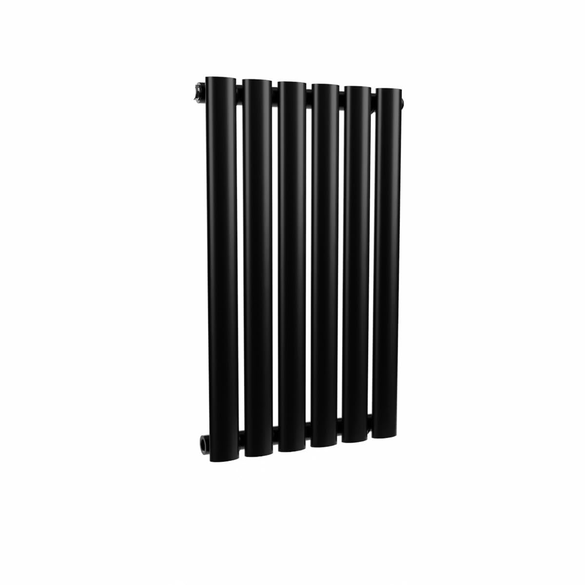 Lux Heat Black Oval Horizontal Single Panel Designer Radiator 600Mm (H) X 360Mm (W)