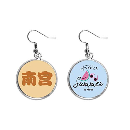 Pendientes de sandía estilo chino Nangong para lóbulos perforados en verano