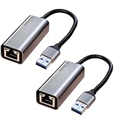 USB A Ethernet Adapter 2 Pack,2Pcs USB A to Ethernet Gigabit Network Adapter Compatible with Wind...