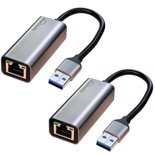Image of USB A Ethernet Adapter 2 Pack,2Pcs USB A to Ethernet Gigabit Network Adapter Compatible with Windows, MacOS, Linux, and More USB A to RJ45 with 1000MBPS (2*USBA to RJ45)