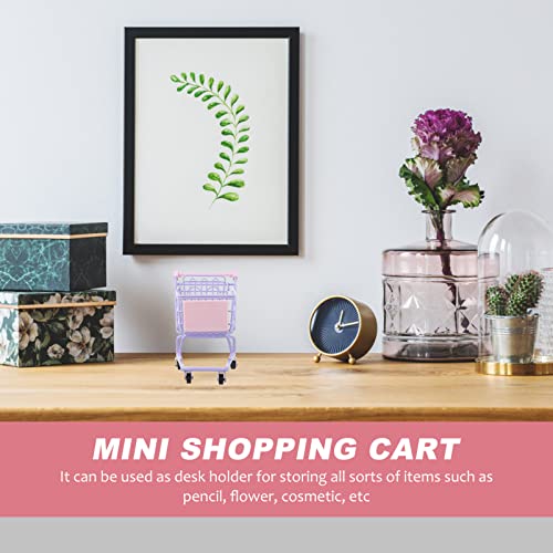 Toyandona Grocery Cart Mini Supermarket Handcart Plastic Metal Shopping Cart Toy Kids Shopping Trolley For Pretend Play (Lavender) Shopping Cart #TOP6