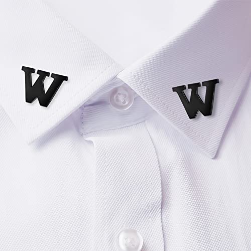 Image of HONEY BEAR Initial Alphabet Letter Lapel Pins Collar Badge Brooches for Mens /Womens Shirt Dress Decoration Black