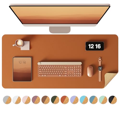 YSAGi Double-Sided leather and cork desk pad