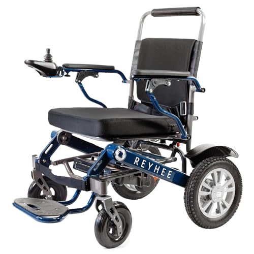 Reyhee Roamer Folding Electric Wheelchair for Adults Seniors, 200W Motorized Wheelchair w/Dual DC Brushless Motor, Portable Power Wheelchairs, Class 2 Medical Device