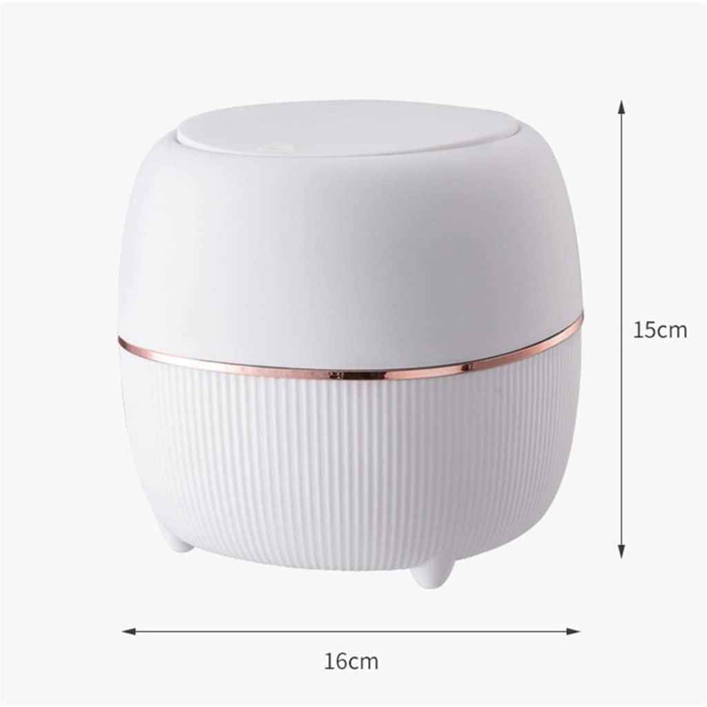 Desktop Trash Can Dustbin Bin Household Mini Bedside Waste Bin Tea Table Small Garbage Bucket(OneColor)