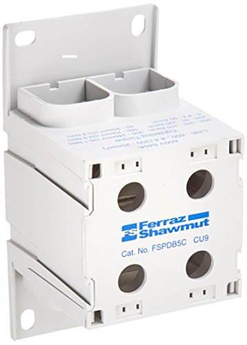 Mersen FSPDB5C Copper Finger-Safe Power Distribution Block, 600VAC/DC, 100kA, 840 Ampere, 5-45/64
