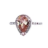 Birnenförmiger faux Morganit eingelegter und voller Strassstein Dekor, prächtig und atemberaubend