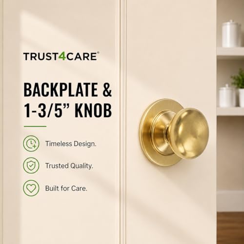 trust4care 4-Pack 2.3" Brushed Gold Backplates of Bifold Closet Door Knob by trust4care - Used condition - Image 3