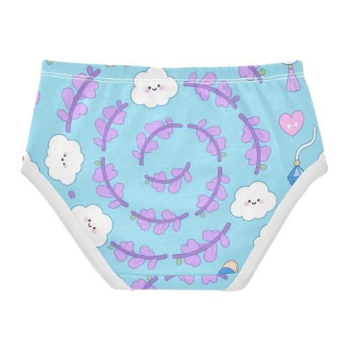 Girls' Underwear Flowers Floral Blue Purple Toddle Brief Panties 2-8 Years 203005802