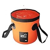 リタプロショップ® 折りたたみ バケツ 20L 大容量 釣り キャンプ アウトドア 洗車 旅行 コンパクト 軽量 携帯 持ち運び (オレンジ)