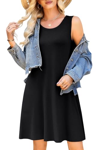 Image of WEACZZY Women Summer Casual Swing T Shirt Dresses Beach Cover up Loose Dress