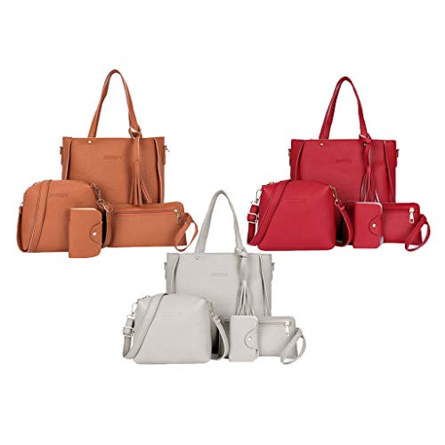 menolana 3-Pack 4-em-1 PU Couro Bolsa Carteira Impermeável Mensageiro para Viagem