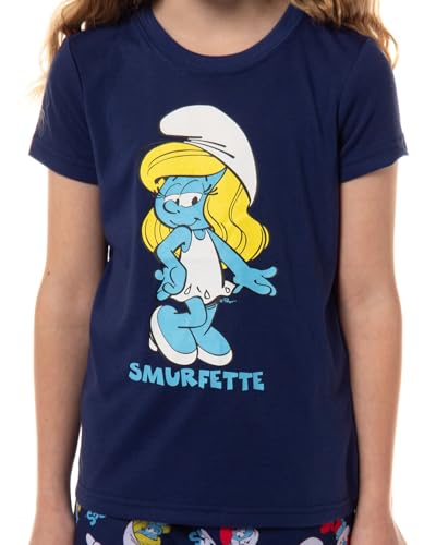 INTIMO The Smurfs Girls' Smurfette Pose Kid's Sleep Pajama Set Shorts with Short Sleeves4