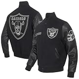 Pro Standard Mens NFL Las Vegas Raiders Black&Gold Varsity Jacket Jet Black S