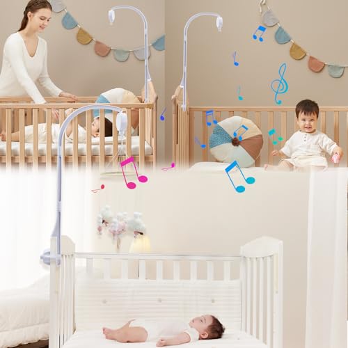 Miniatura 5 de Coriver Movil Cuna Bebe, Bebé Móvil Con Musica Para Cuna, Soporte Ajustable Diy Infantil Juguetes De Decoración Caja De Música Soporte De Brazo, Móvil Bebé Para Cuna Para Bebé 0 A 24 Meses