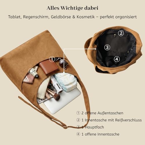 Bolso Hobo grande para mujer de cuero vegano miniatura 5