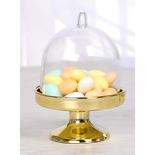 Billioteam 16 Packs Plastic Mini Cake Stand With Dome, Mini Cupcake Stand Plate With Lid, Cake Stand Candy Box Bulk For Wedding, Birthday, Baby Shower, Tea Party Supplies (Gold And Silver) #TOP4