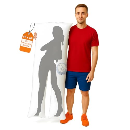 Acepunch 2-Legs Full Body Pillow for Adults, Soft Fluffy Long Bed Pillow for Sleeping & Hugging, Anime Japanese Style Hug Pillow, Plush Comfortable Polyester Filled, 59 x 20 Inch (150 x 50cm), White