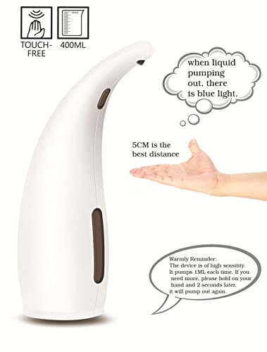 Keaon Soap Dispenser, Automatic Soap Dispenser Touchless Bath Kitchen Countertop Soap Dispenser With Infrared Motion Sensor, Ipx6 Waterproof, White, 8.8X2.8X5.7 In #TOP7