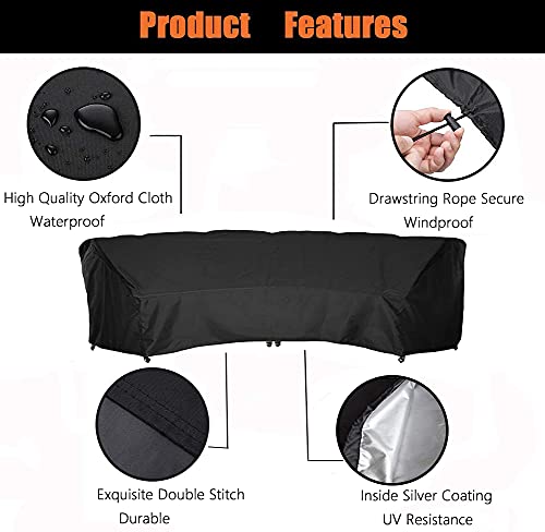 Housse de canapé sectionnel d'extérieur en toile premium verte imperméable et durable - 4