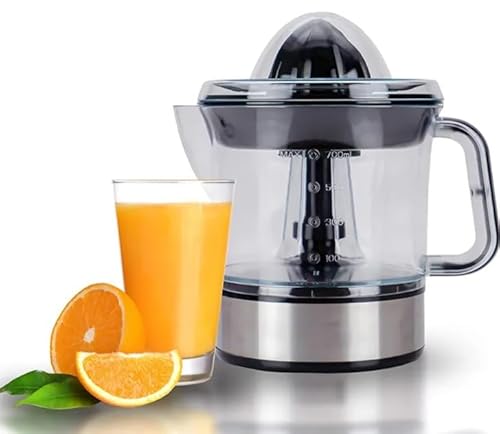 Elektrische Edelstahl Saftpresse I Zitruspresse I Saft und Zitruspresse I Volumen 0,8 Liter I Orangenpresse I Rechts und Linkslauf I Anti Rutsch Füße I Automatische Start und Stoppfunktion I Entsafter