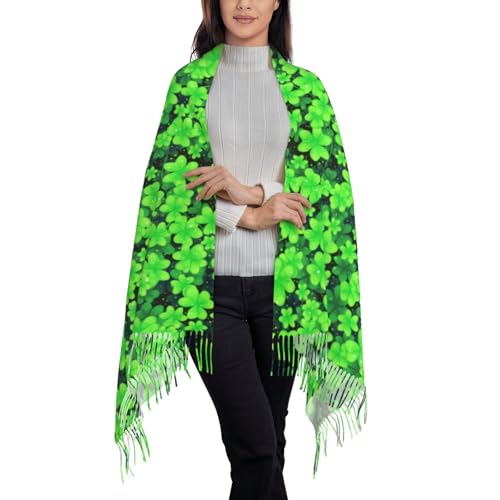 Cashmere Wool Scarf for Lady, Shamrock Wedding Party Lightweight Elegant Cozy Pashmina2