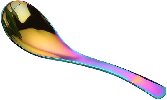 Mirror Finish Stainless Steel Serving Spoons - Soup, Dessert, Coffee & Ice Cream (5, multicolour)