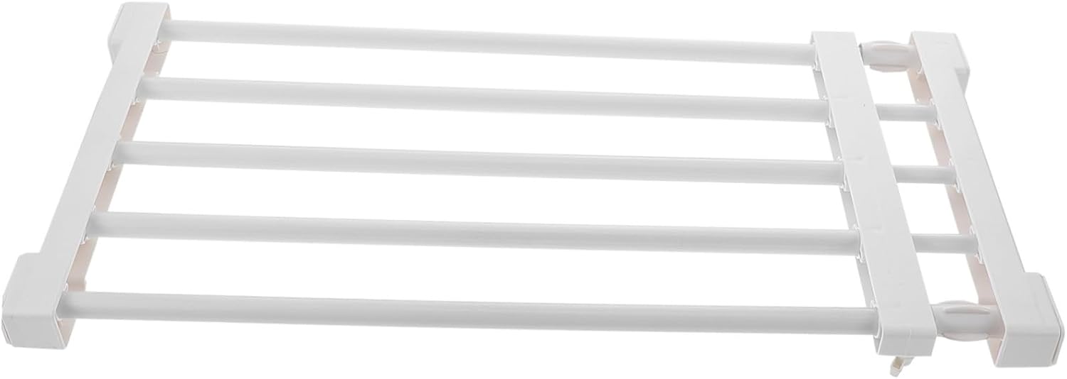 Closet Storage Shelf Organizer Versatile Wardrobe Divider with Anti-Slip Pads for Bedroom Kitchen Bathroom Space-Saving Clothes Storage Rack White