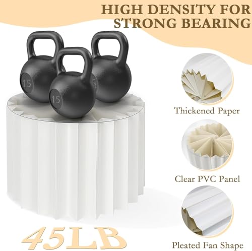 Présentoirs blancs cylindriques pour gâteaux et bijoux de valeur - 4