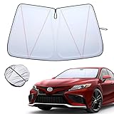TOPINSTALL Foldable Windshield Sunshade Compatible with 2018-2023 Toyota Camry Accessories, Front Wi
