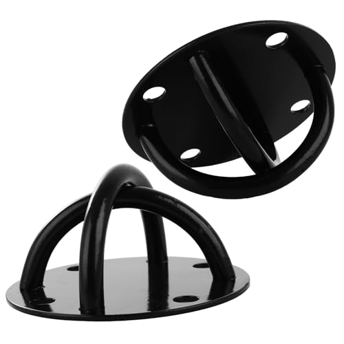 LDHHYH 2PCS Suspension Trainer, Heavy Duty Ceiling Mount Anchor Bracket for Suspension Straps, Black Steel Swing Anchor Plate with Screws for Hammock Yoga Punch Bag Indoor Outdoor Mounting - Image 5