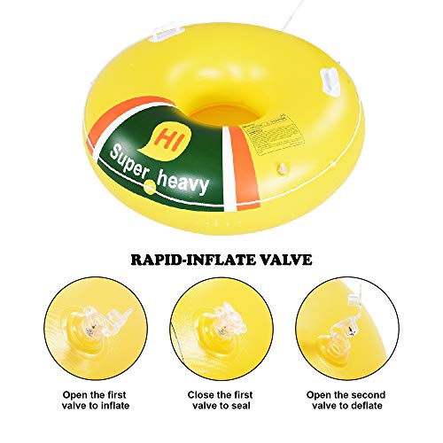 HIWENA Super Heavy Duty Snow Tube, Inflatable Snow Sled for Kids and Adults, Thicken 0.75mm Thick Material Winter Sport Tube(48 in) - Thumbnail 5