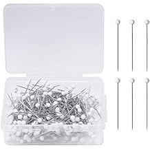 250 Pieces Sewing Pins Ball Glass Head Pins Straight Quilting Pins for Dressmaker Jewelry Decoration, White