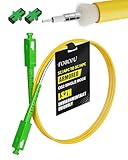 Foboiu SC/APC to SC/APC Single Mode Simplex Fiber Optic Internet Cable Armored 15M (49ft), OS2 LSZH Fiber Optic Cable Internet Compatible with CATV, FTTH, FTTB, and FTTP Systems Yellow