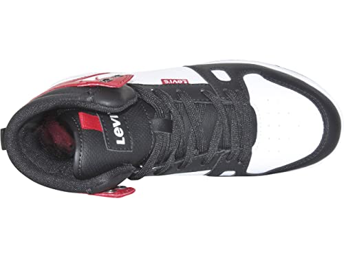 Levi's Big Boy's Court-Ul Sneakers High-Top Shoes Lace-Up Black/White/Red Sz: 3.5 #TOP5