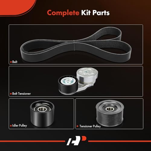 A-Premium Kit de correia de transmissão serpentina do motor compatível com carros Mack & Volvo - Gra