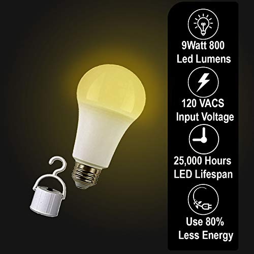 Laborate Lighting 9-Watt Warm White LED Emergency Light Bulb, 4 Count, 120V AC, 850 Lumens, Battery Backup, Long Lifespan by LABORATE LIGHTING - Image 3