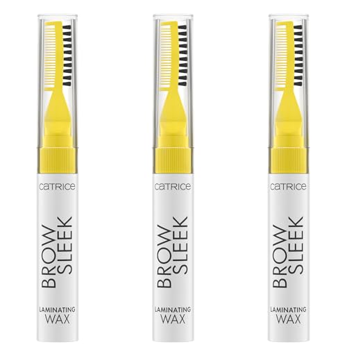 Catrice Brow Sleek Laminating Wax, Augenbrauengel, Weiss, langanhaltend, definierend, fixierend, transluzent, vegan, ohne Mikroplastikpartikel, Nanopartikel frei, ohne Parfüm, 3er Pack (3x9ml)
