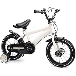 Bicicleta Con Patines JINPRDAMZ Bicicleta para niños, Bicicleta de ejercicio de 14 pulgadas con ruedas estabilizadoras bicicletas para niños y niñas para principiantes de 3 a 6 años (blanco)