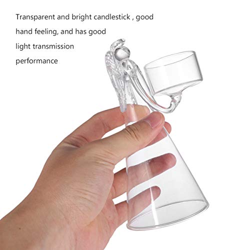 Vorcool Christmas Glass Candle Holder European Style Clear Angel Candlestick Crystal Taper Cup Desktop Ornament Bling Wedding Anniversary Sweet Gift For Xmas Holiday Decor #TOP4