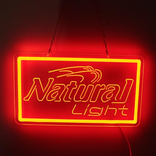 Image of Natural Neon Beer Signs for Wall Decor, Dimmable Neon Light for Business, USB Power LED Neon Sign for Home Bar Man Cave Garage, LED Neon Sign Wall Art Neon Light for Beer Pub