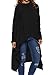Dokotoo Womens Casual Fashion High Low Tunic Sweatshirts String Hoodie With Pocket X-Large Black
