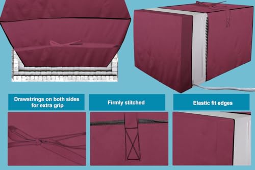 Image of Stylista Window ac Cover Suitable for O-General 1.1 Ton AMGB12FAWA, Maroon Color Elastic fit Cover for Front and Rear of Window Ac