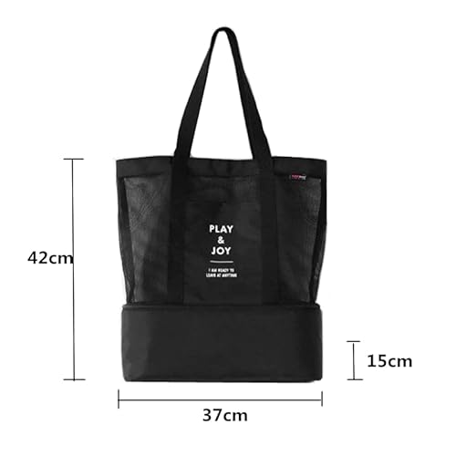 Bolsa de Praia com as lateriais de Rede com Compartimento Térmico - Verde