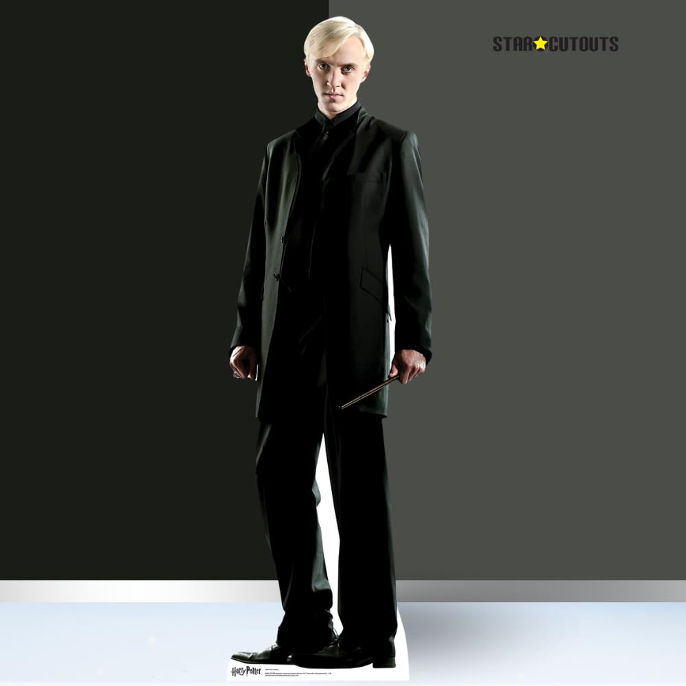 Star Cutouts Cartonato a grandezza naturale di Draco Malfoy (Tom Felton) dal libro ufficiale di Harry Potter, sagoma alta 178 cm