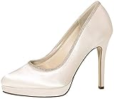 Rainbow Club Brautschuhe Tallulah - Damen High Heels gepolstert, Glitzer, Ivory/Creme, Satin - Gr. 40 (UK 7)